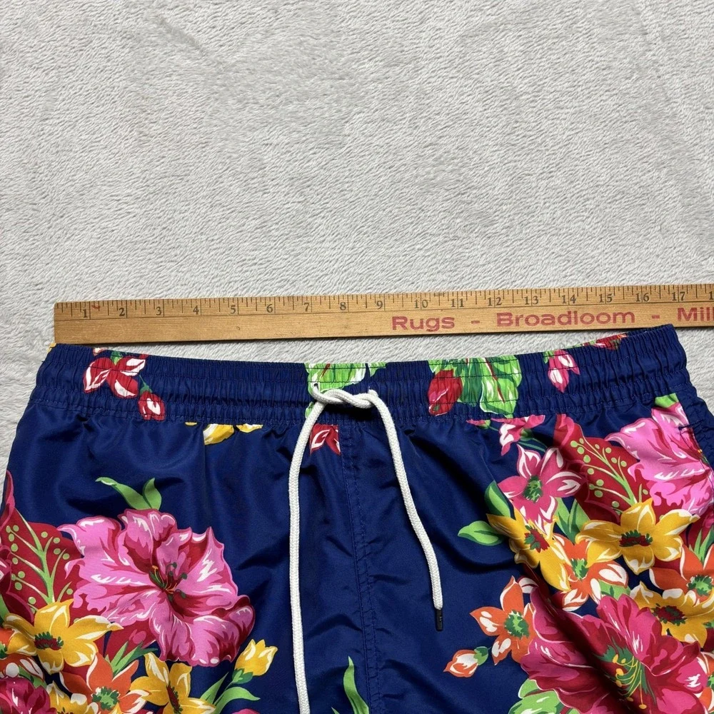 Polo Ralph Lauren Men's‎ XL Blue Floral  Hibiscus Graphic Print Swim Trunks